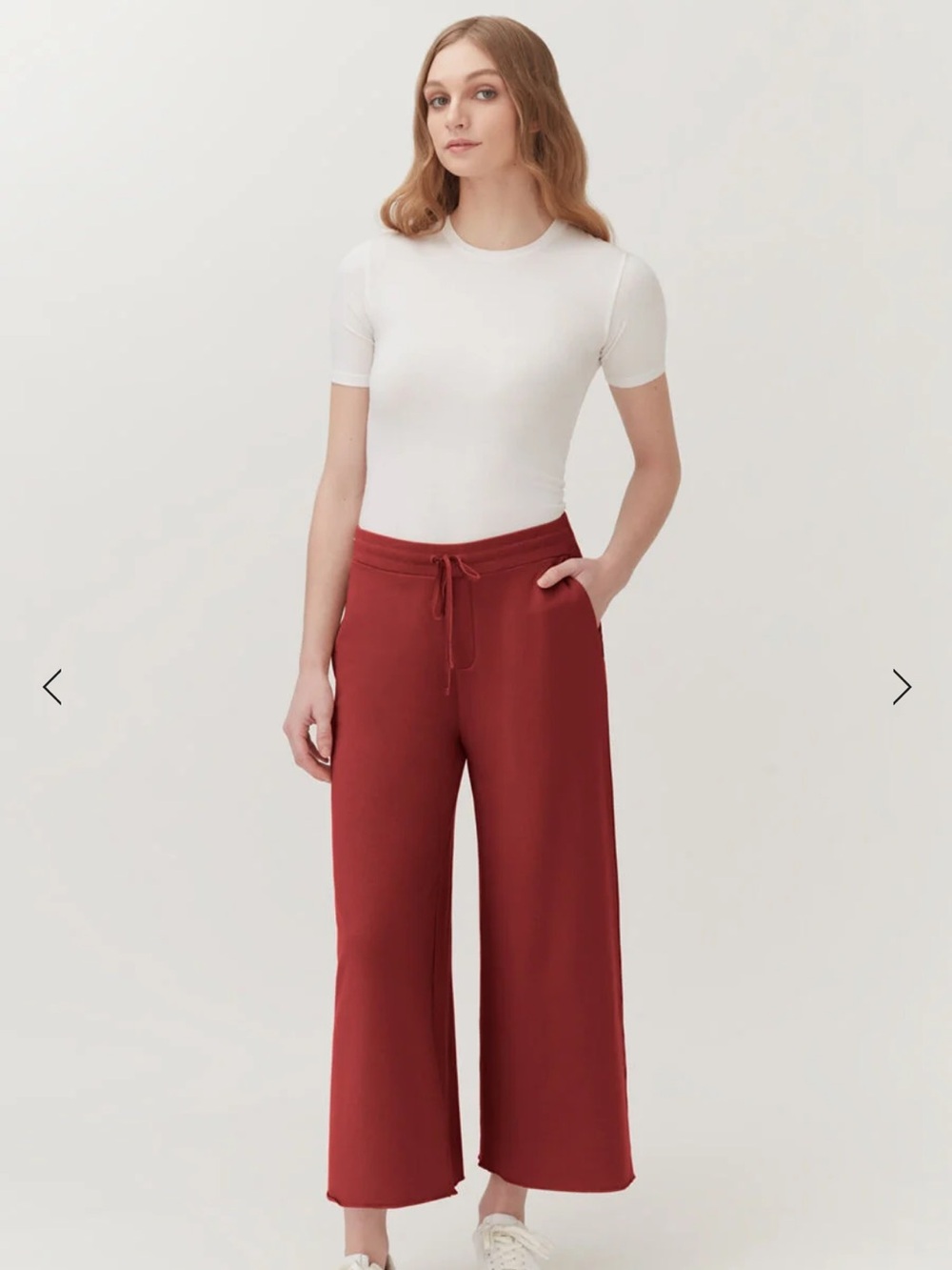Cuyana - French Terry Wide-Leg Cropped Pant